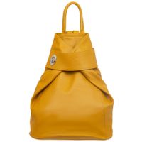 VERA PELLE plecak damski skórzany elegancki trójkątny V561 musztardowy