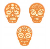 DEKORACJA CZEKOLADOWA - Halloween Czaszki Catrinas 3szt