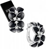 Srebrne kolczyki 925 dla kobiety kwiatki srebro angielskie