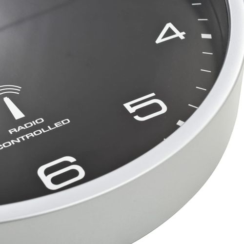 Sterowany radiowo zegar z mechanizmem kwarcowym, 31 cm, czarny na Arena.pl