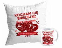 Zestaw PODUSZKA + KUBEK WALENTYNKI Kocham Cię