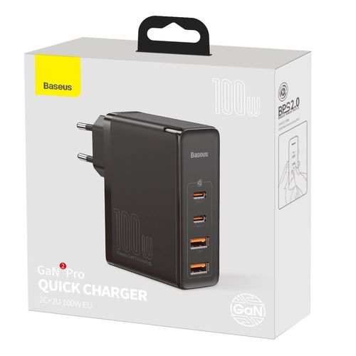Szybka ładowarka sieciowa GaN2 Pro USB USB-C QC PD 100W czarny na Arena.pl