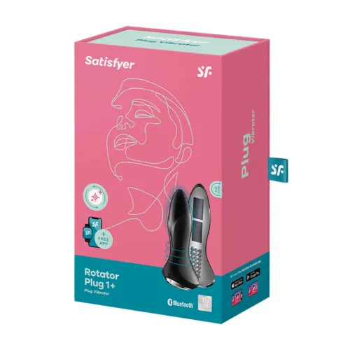 satisfyer rotator plug 2+ silikonowy wtyk wibrujący bluetooth czarny na Arena.pl