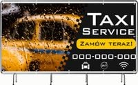 BANER REKLAMOWY oczkowany 200x100cm projekt w cenie TAXI SERVICE