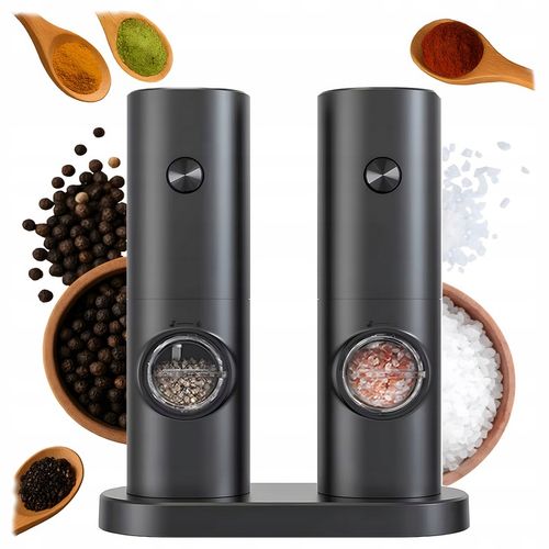 Zestaw 2 Młynków Elektrycznych do przypraw z podstawką Młynek do na Arena.pl