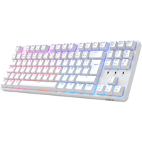 Klawiatura mechaniczna gamingowa TKL AZERTY Hot Swap RGB biała USB CIY