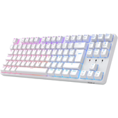 Klawiatura mechaniczna gamingowa TKL AZERTY Hot Swap RGB biała USB CIY
