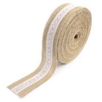 Taśma jutowa z koronką 5cm x 1m