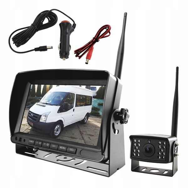 Monitor samochodowy 7'' kamera bezprzewodowa zdjęcie 1