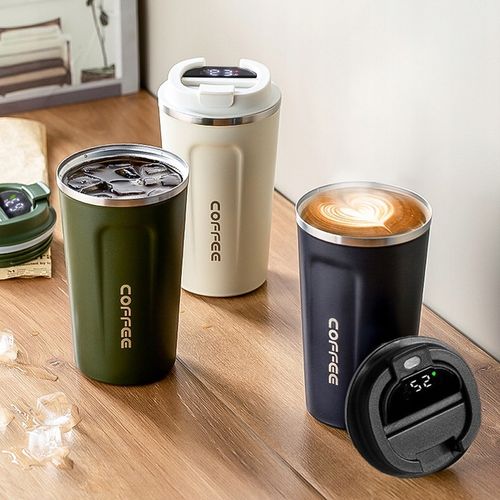 KUBEK TERMICZNY TERMOS 510 ML WYŚWIETLACZ EKRAN LCD NA KAWĘ HERBATĘ SMART na Arena.pl