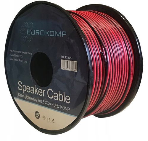 PROFESJONALNY KABEL PRZEWÓD GŁOŚNIKOWY 2x0,5mm CCA HQ na Arena.pl