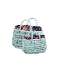 MAŁA DAMSKA TOREBKA WIKLINOWA W KOLORZE MIĘTOWYM Z OBSZYCIEM 22X10 H13/23 CM