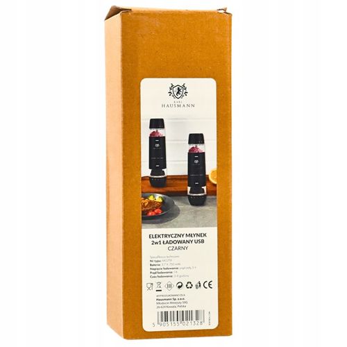 ELEKTRYCZNY MŁYNEK DO SOLI I PIEPRZU AKUMULATOROWY USB C MŁYNEK DO PIEPRZU na Arena.pl