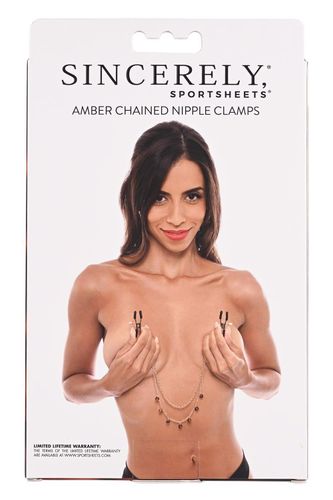 SPORTSHEETS AMBER CHAINED NIPPLE CLAMPS na Arena.pl