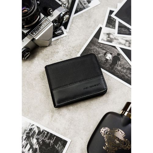 modny portfel męski w czarnym kolorze z systemem rfid - peterson na Arena.pl