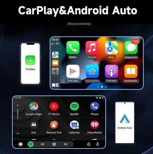 Ekran Monitor Radio Nawigacja Rejestrator 4K Kamera Android Auto CarPlay na Arena.pl