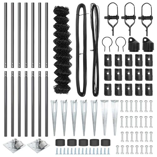 Ogrodzenie z ogniw ze słupkami Szary 1.4 x 10 m Stal na Arena.pl