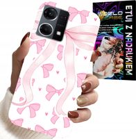 ETUI DO OPPO RENO7 4G - RÓŻOWE WSTAZKI WSTĄZKA MODNE WZORY CASE