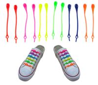 SZNURÓWKI SILIKONOWE BEZ WIĄZANIA KOLOROWE 12SZT