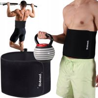 Pas neoprenowy do ćwiczeń odchudzający na brzuch długi 150cm mocny rzep XL