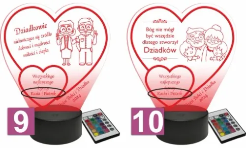 Prezent na Dzień Babci i Dziadka Statuetka dla Dziadków lampka LED + GRAWER na Arena.pl