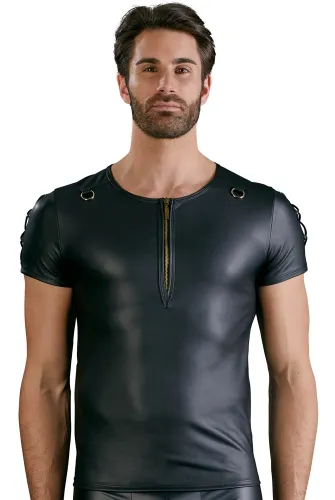 nek koszulka męska czarna matowa ze sznurowaniem i zamkiem s na Arena.pl