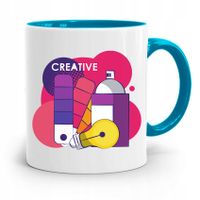 Kubek Błękitny Prezent Dla Grafika Creative Z Nadrukiem Ze Zdjęciem