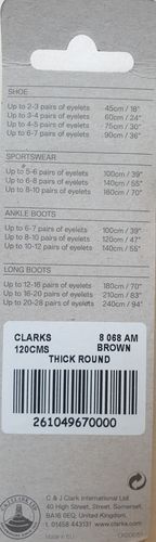 Clarks Sznurówki Woskowane 120 cm Brązowe Okrągłe Eleganckie na Arena.pl