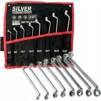 Klucze oczkowe odgięte 6-22 mm zestaw 8 el. SilverTools