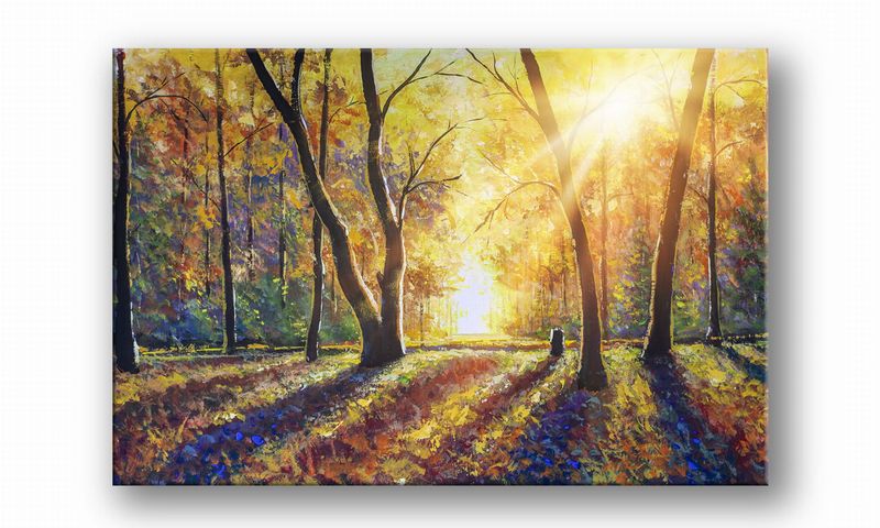 OBRAZ NA PŁÓTNIE 037 Jesienne słońce 30x20cm zdjęcie 2