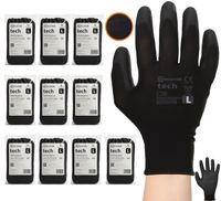 rękawice robocze mercator tech black+black pu - l - 120 par