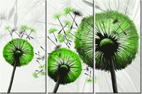 60 90CM OBRAZ 3 ELEM LIMONKOWE DMUCHAWCE DRUK PŁÓTNO RAMA