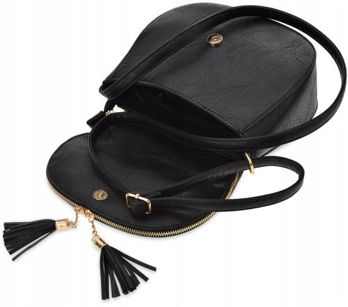 Torebka Damska Torba Na ramię Skórzana Miejska Pojemna Czarna Listonoszka na Arena.pl