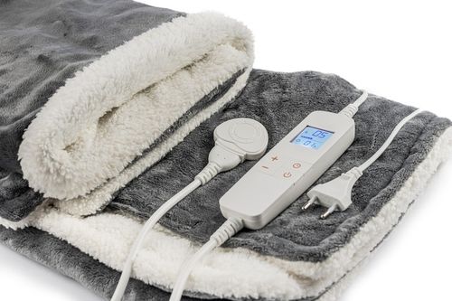 DUŻY 160x120 Koc Elektryczny Pluszowy Mata grzewcza Pilot LCD Timer 160W na Arena.pl