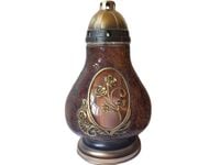 ZNICZ ZNICZE LAMPION NA GRÓB KARAFA RÓŻA BRĄZOWA+WKŁAD