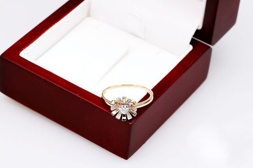 Emaga Złoty pierścionek PXD1876 - Diament na Arena.pl