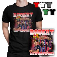 KOSZULKA T-SHIRT MĘSKI WZORY - ROBERT LEWA.NDOWSKI PIŁKARZ PIŁKA - XS