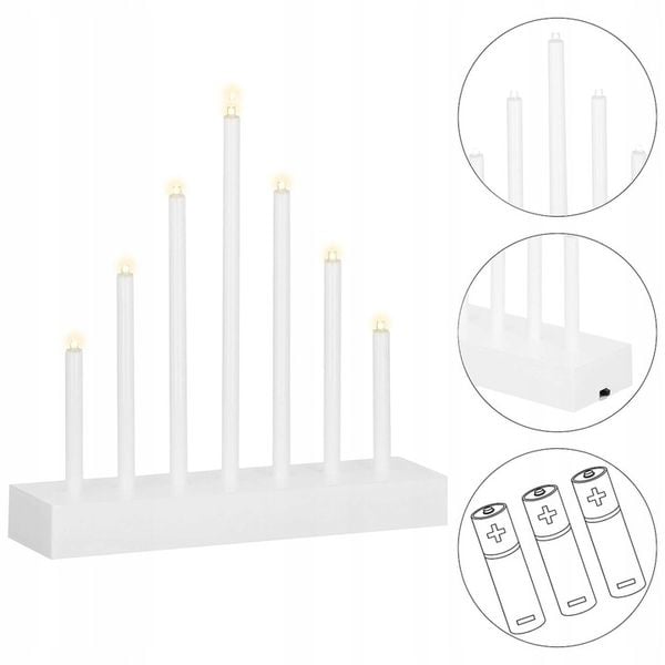 ŚWIECZNIK ADWENTOWY ŚWIĄTECZNY ŚWIECE DEKORACJA 7 led ŚWIĘTA LAMPKI zdjęcie 14