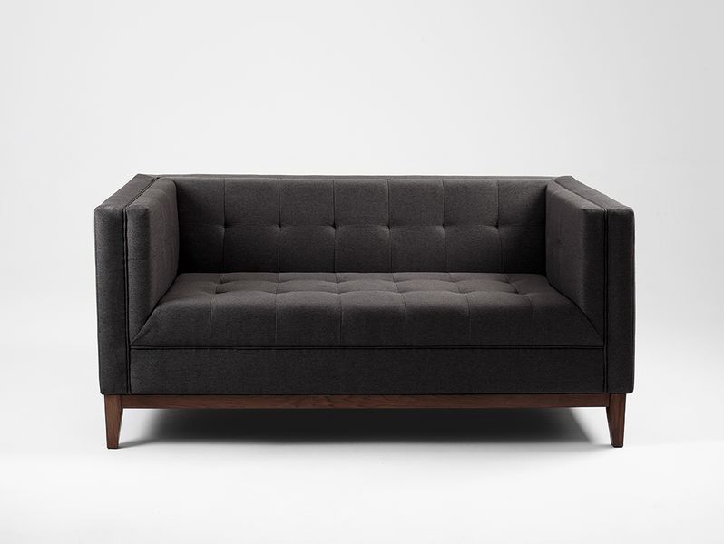 Sofa by-TOM 2 osobowa - czarny, orzech zdjęcie 4