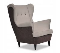 Fotel uszak ARI DUO skandynawski Family Meble bezowo beżowy wygodny