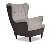 Fotel uszak ARI DUO skandynawski Family Meble bezowo beżowy wygodny