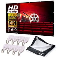 Ekran projekcyjny do slajdów materiałowy przenośny 100" cali 221x125cm