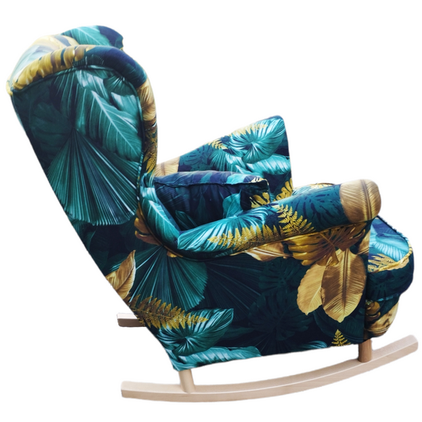 Bujany Fotel Uszak Liście + Nogi + Poduszka GRATIS