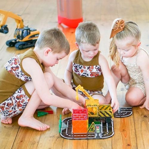 Klocki Magnetyczne Konstrukcyjne Duże Dzieci Zabawki Chłopca Zestaw Pojazdy na Arena.pl