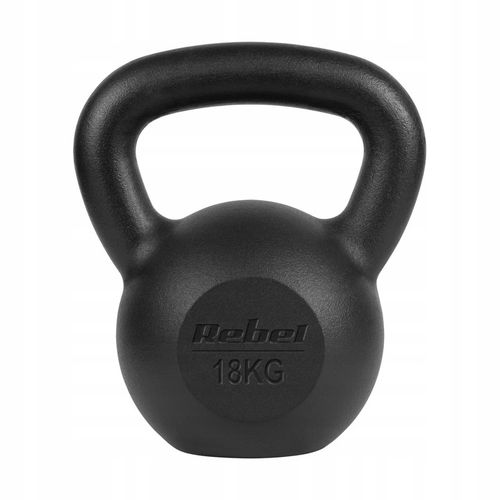 Kettlebell żeliwny 18kg kettle hantel obciążenie odważnik do ćwiczeń Rebel na Arena.pl
