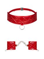 hunteria kajdanki i choker o/s czerwony