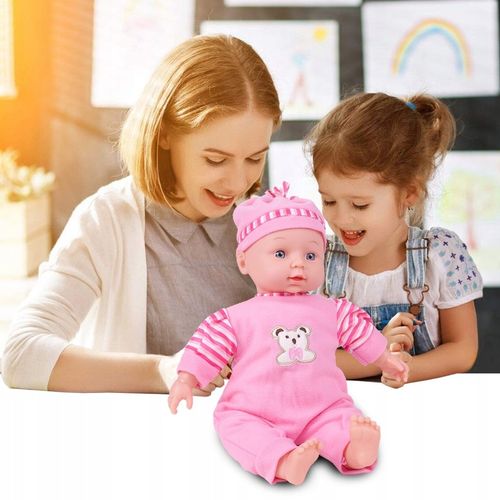 LALKA BOBAS W ŚPIOSZKACH MÓWI ŚMIEJE SIĘ 34CM MIĘKKA ŚLICZNA UBRANKO CZAPKA na Arena.pl