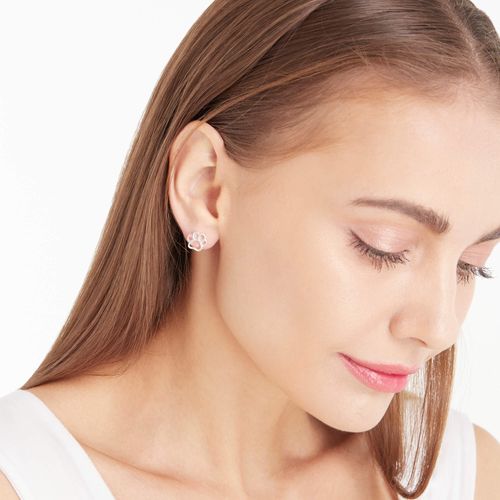 srebrne pozłacane kolczyki w kształcie psiej łapki | złote na Arena.pl