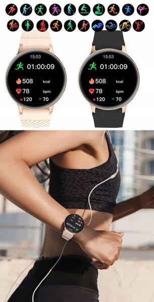 SMARTWATCH ZEGAREK DAMSKI POLSKIE MENU ROZMOWY WIADOMOŚCI 4 PASKI zdjęcie 8