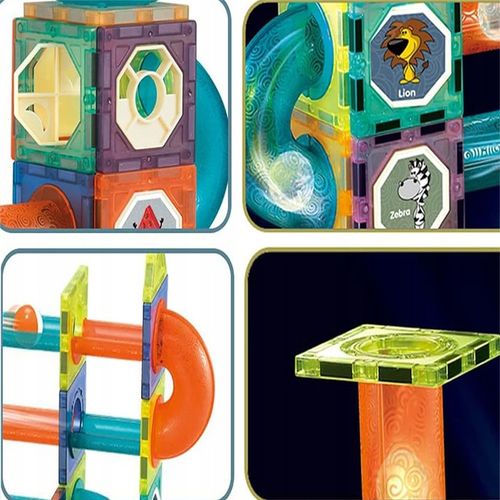KLOCKI MAGNETYCZNE KONSTRUKCYJNE EDUKACYJNE ZESTAW 110EL PANELE 3D ŚWIECĄCY na Arena.pl